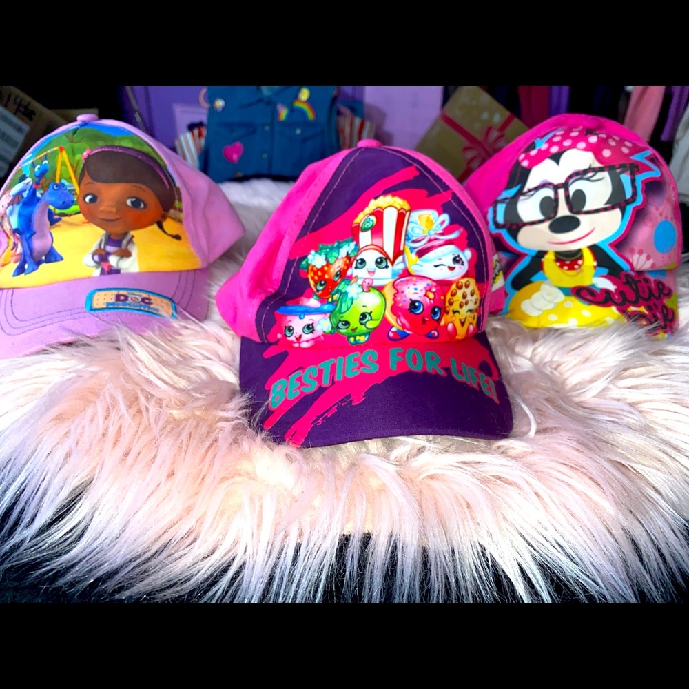 Cute Little Girls Hats 3 Pack Adjustable